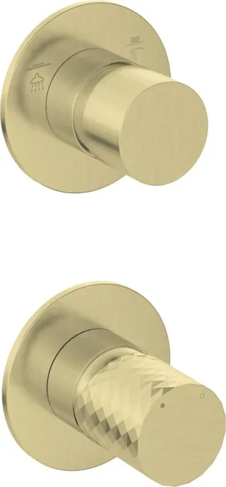 Neuesbad Serie 600 Hexa Unterputz Brausearmatur mit Umstellung, gold gebürstet NB1DEBHS_R44P1