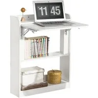 SoBuy Regal-Schreibtisch FWT92, Klapptisch Schreibtisch klein mit Regal, Gaming Tisch, Nähtisch, Computertisch klein, Küchentisch Laptoptisch für Home Office, Klappbar