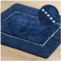 Eurofirany Teppich CHICK Eleganter Teppich Design Badematte Badeteppich Kristalle, dekorativer Bettvorleger 50x70 cm 60x90 cm Baumwolle