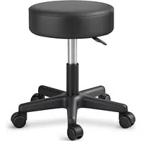 TRESKO Drehhocker Rollhocker höhenverstellbar, 10 cm Dicke Polsterung, Arbeitshocker Hocker 360° drehbar