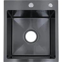 Faizee Home Edelstahlspüle Faizee Home Edelstahlspüle Schwarz SUS304 mit Armatur Auswahl, Ohne Armatur