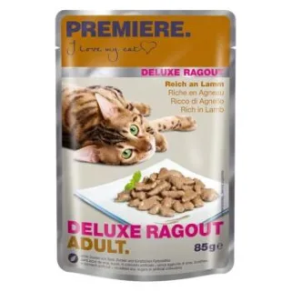 PREMIERE Deluxe Ragout Nassfutter Katze Adult Reich an Lamm 88x85 g
