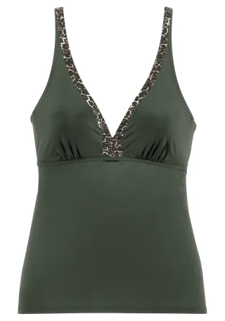 LASCANA - lascana Bügel-Tankini-Top oliv-leo - Gr. - 40C
