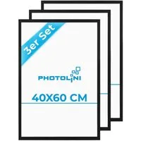 PHOTOLINI Bilderrahmen 3er Set modern mit bruchsicherem Acrylglas, Holz MDF, Fotos & Poster, für 3 Bilder (3er Set), Posterrahmen 40x60 cm zum Aufhängen