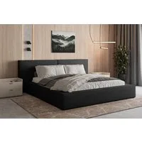 MOEBLO Polsterbett aus Bouclé Bett 06 (Bezug: Boucle, Doppelbett mit Kopfstütze, Rahmenbettgestell, mit Bettkasten und Lattenrost), gepolstertes Kopfteil