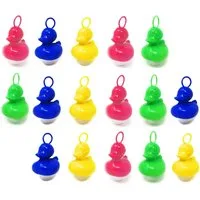 AMLI Spielzeug-Gartenset 16x Enten Bunt für Entenangeln mit Öse, Badeenten Set bunt ohne Angel