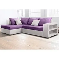 COLLECTION AB Ecksofa John L-Form, B: 226 cm, Bettfunktion, Bettkasten, Regalelement & 2 Zierkissen