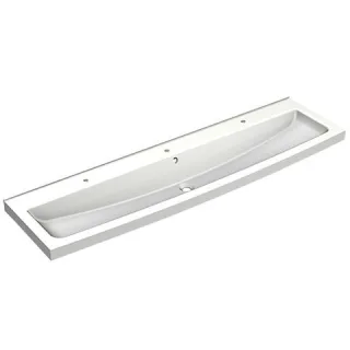 KWC Aquarotter Waschrinne, SOLX, MIRANIT, alpinweiß, 1800x170x480 mm, 3 Hahnlöcher, 203.0000.238 203.0000.238
