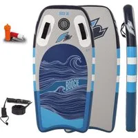 F2 Wellenreiter F2 Inflatable Body Board Boogie Board Air mit Leash 3,7 Blau