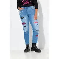Angel of Style Regular-fit-Jeans Boyfriend-Jeans destroyed mit Prints 5-Pocket