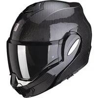 Scorpion Exo Motorradhelm Exo-Tech Evo Solid Carbon Klapphelm, vorbereitet für Kommunikationssystem,integriertes Sonnenvisier