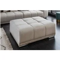 riess-ambiente Fußhocker ELEGANCIA 112cm champagner beige (Einzelartikel, 1 St), Wohnzimmer · Samt · mit Ziersteppung · Modern Design