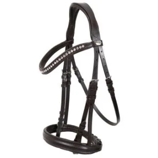 Hans Melzer Horse Equipment Hans Melzer Trense Calgary englisches Reithalfter ohne Sperrriemen braun/silber Pony