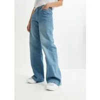 bonprix Weite Jeans Loose Fit, 5-Pocket-Style, Wide-Leg Jeans, Mid Waist