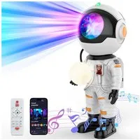 ANYSUN LED-Sternenhimmel Astronaut Sternenhimmel Projektor Nachtlicht für Kinder, Nachthimmel Lichtprojektor Lampe mit Bluetooth, Timer, Fernbedienung, Sternenlicht mit 29 Farben 15 Einschlafmusik Für Schlafzimmer Decke