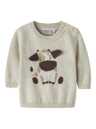 NAME IT - NBMLIGAN LS KNIT Peyote Melange - Gr. - 74