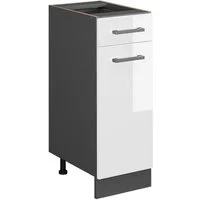 Vicco Unterschrank R-Line, Weiß Hochglanz/Anthrazit, 30 cm ohne Arbeitsplatte (1-St)