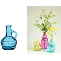 NaDeco Dekovase Glasvase klein "Lille" in Blau, Höhe 10cm, Durchmesser 7 cm