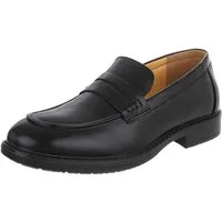 Coolwalk Herren Loafer Slip-On in Lederoptik, klassisch Slipper (91917844) Blockabsatz Slipper in Schwarz