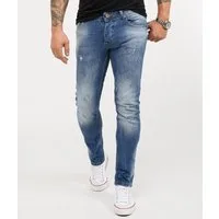 Rock Creek Slim-fit-Jeans Herren Jeans Stonewashed Hellblau RC-2162