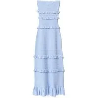 Gina Tricot Partykleid - Gestricktes Damen Schlauchkleid - blaues Maxikleid