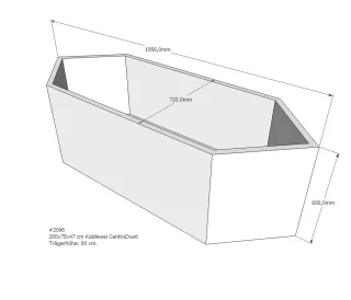 Neuesbad Wannenträger für Kaldewei Centro Duo 6, Nr. 134 200x75 6-Eck SW11135