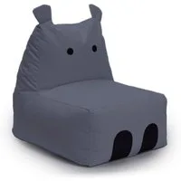 Lumaland Sitzsack Kinder Hippo Tier Kissen 80x70x65 cm, Wohlfühl Sitzkissen, süßes Motiv, Kids, pflegeleicht