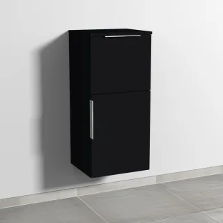 Sanipa 3way Mittelschrank mit 1 Tür und 1 Auszug, Schwarz-Matt, UF12908 UF12908
