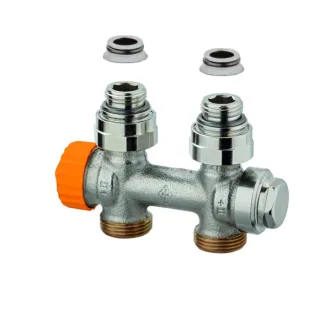 Heimeier Multilux Eclipse Thermostatventil 3865-02.000 Rp 1/2, Durchgang, für Zweirohrsystem, Rotguss vernickelt