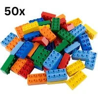 LEGO® LEGO® DUPLO® 2x4 Steine Bausteine Bunt Gemischt - 3011 NEU! Menge 50x Spielbausteine, (Bausteine, 50 St., Kreativ-Set), Made in Europe