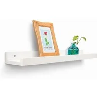HOOZ Wandregal Wandbord 65 x12 x 5 cm, Massiv Bambus FSC zertifiziert, Farbe Weiß, Einzelartikel 1-tlg., FSC-zertifizierter Bambus, schwebende Optik, erhöhte Frontkante