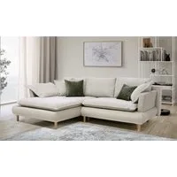 COLLECTION AB Ecksofa Mandela L-Form, B: 264 cm, Bettfunktion, Bettkasten & 5 Zierkissen, Federkern