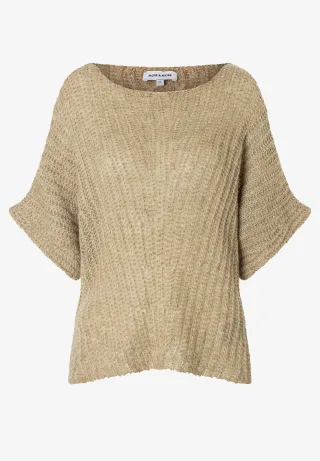 MORE & MORE - Pullover mit Fledermausärmeln grün - Gr. - 36