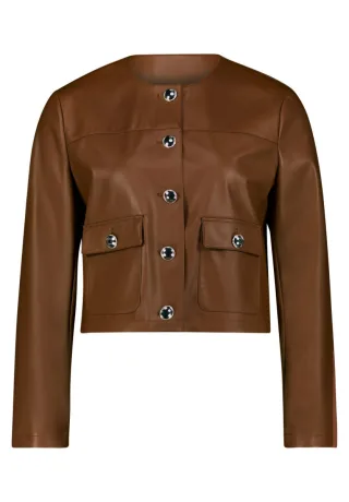 Betty Barclay - Jacke in Lederoptik braun - Gr. - 46
