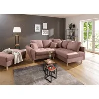 Home affaire Ecksofa Rice L-Form, B: 223 cm - OTTO. Verlässliche Qualität., Set: Sofa & Hocker, 3 Zierkissen, Federkern