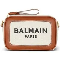 Balmain Schultertasche Logo Natur