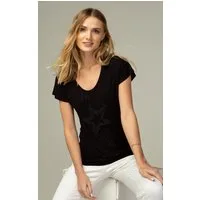 Passioni T-Shirt mit Strassstern auf der Vorderseite