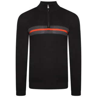 Dare 2B Mens Unite Us gestrickt Hälfte Zip Sweatshirt (schwarz / Bernstein glühen)