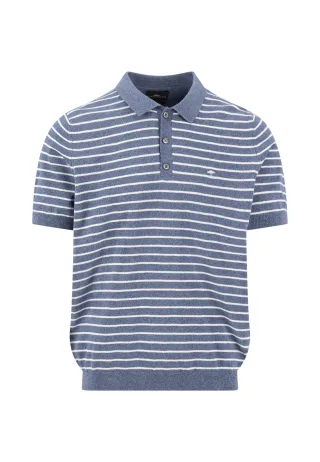 FYNCH-HATTON - Polo, striped, Cotton Linen horizon - Gr. - M