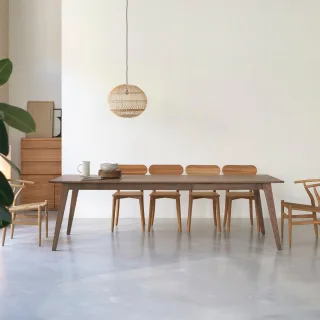 Tisch Esmée aus massivem Nussbaumholz, 260 x 91 cm