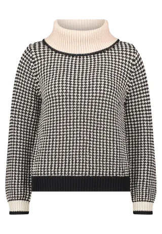 Betty & Co - Strickpullover weiß/schwarz - Gr. - 40