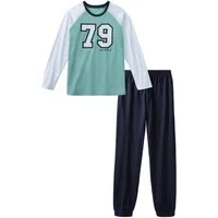 AUTHENTIC LE JOGGER Pyjama (2 tlg., 1 Stück) Schlafanzug mit großem College-Print vorn