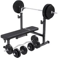 GORILLA SPORTS Hantelbank Hantelbank mit Ablage inkl. Hantelset, (19-tlg)