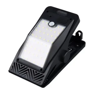 Elfeland Solar LED Clip Light with 360° Illumination, Adjustable Angle & Motion Sensor, 3 Lighting Modes, Waterproof Out
