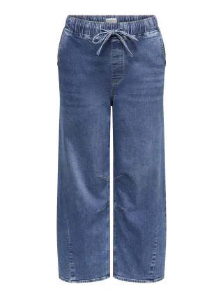 ONLY CARMAKOMA - CARZIVA MW PULL-UP BARREL DNM PIM007 Medium Blue Denim - Gr. - 32
