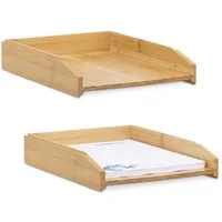 relaxdays Briefablage Stapelbare Briefablage 2er Set