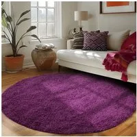 Carpettex Hochflor-Teppich Unicolor - Einfarbig, Rund, Höhe: 30 mm, Einfarbig Shaggy Teppich Wohnzimmer Langflor versch. farben und größen