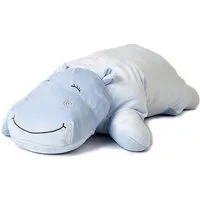 Uni-Toys Kuscheltier Plüsch-Kissen Nilpferd, ultraweich, 56 cm - hellblau/rosa - Plüschtier, zu 100 % recyceltes Füllmaterial