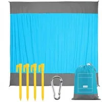 Picknickdecke Stranddecke 210 x 200 cm, Ultraleicht Verschleißfest Nylon Strandtuch, EXTSUD, Wasserdicht und sandabweisend strandmatte mit 4 Befestigung Ecken