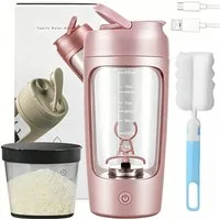 AKKEE Elektrischer Shaker Protein Shaker Elektrisch mit Pulverfach 650 ML BPA-freier, Vollautomatische Mischung